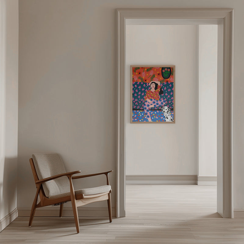 9933x14043 Din 138 Girl In the Sofa.png - Stretched Canvas, Poster or Fine Art Print I Heart Wall Art