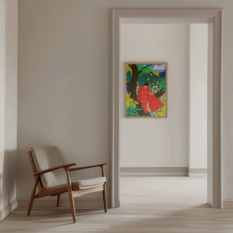 9933x14043 Din 76 Girl In a Tree - Stretched Canvas, Poster or Fine Art Print I Heart Wall Art