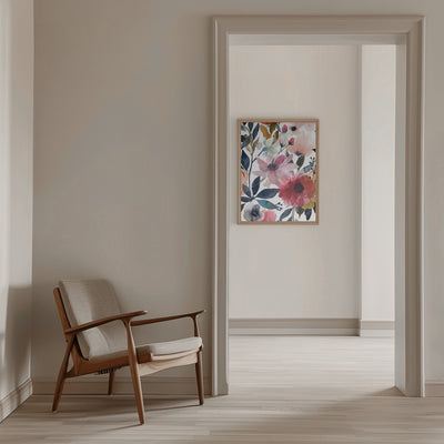 Watercolor Floral No. 5 - Stretched Canvas, Poster or Fine Art Print I Heart Wall Art