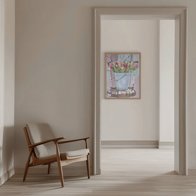 Bucket of Flowers - Stretched Canvas, Poster or Fine Art Print I Heart Wall Art