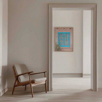 Turquoise Window - Taos, New Mexico - Stretched Canvas, Poster or Fine Art Print I Heart Wall Art