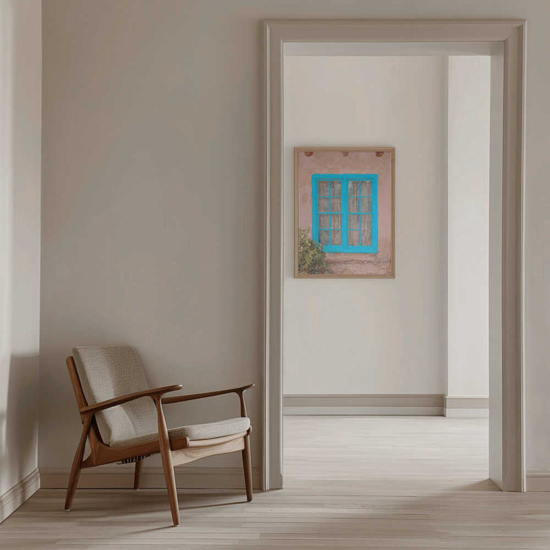 Turquoise Window - Taos, New Mexico - Stretched Canvas, Poster or Fine Art Print I Heart Wall Art