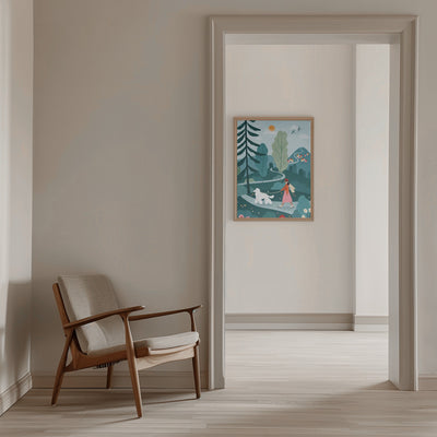 Poodle Walk - Stretched Canvas, Poster or Fine Art Print I Heart Wall Art