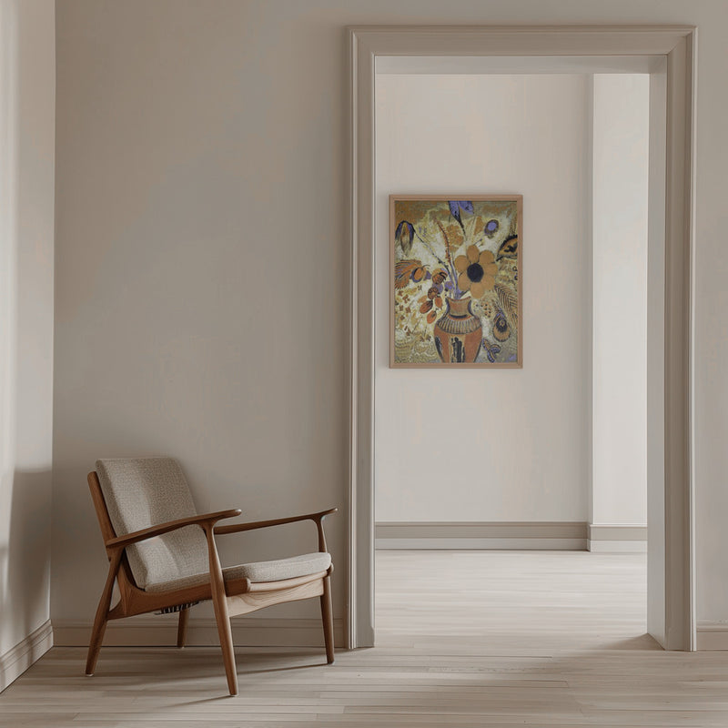 Etruscan Vase With Flowers - Stretched Canvas, Poster or Fine Art Print I Heart Wall Art