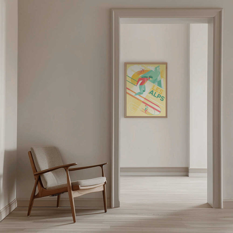 Retro Ski - Stretched Canvas, Poster or Fine Art Print