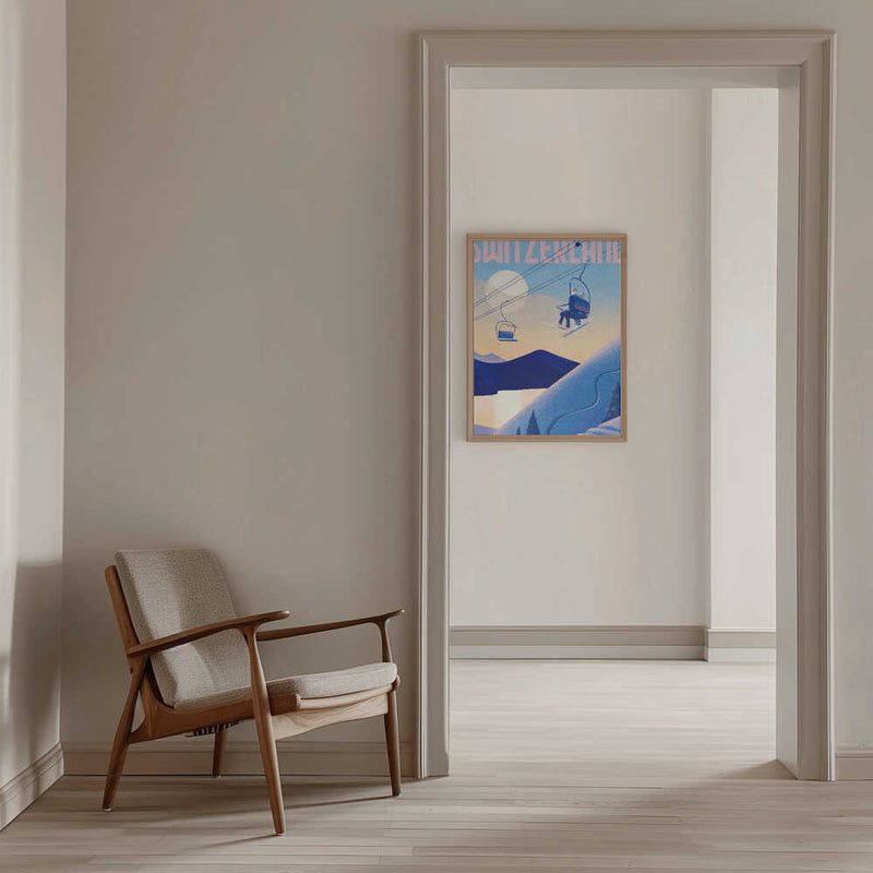 Ski Switzerland - Stretched Canvas, Poster or Fine Art Print