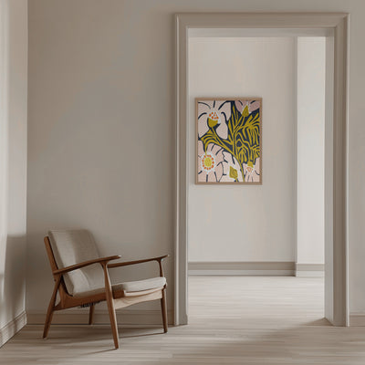 Backyard flower midnight blue - Stretched Canvas, Poster or Fine Art Print I Heart Wall Art