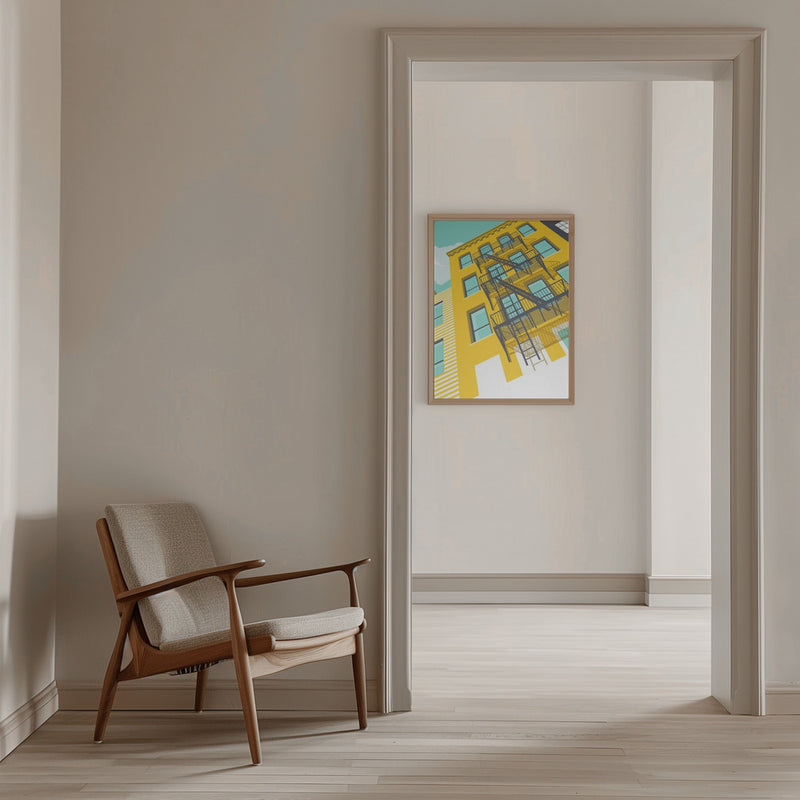 NYC Brooklyn Yellow - Stretched Canvas, Poster or Fine Art Print I Heart Wall Art