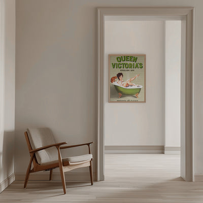 Queen Victoria English Gin Bath Pinup Girl - Stretched Canvas, Poster or Fine Art Print I Heart Wall Art