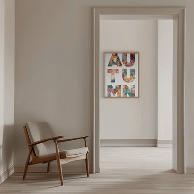 Autumn Leaves typography - Stretched Canvas, Poster or Fine Art Print I Heart Wall Art