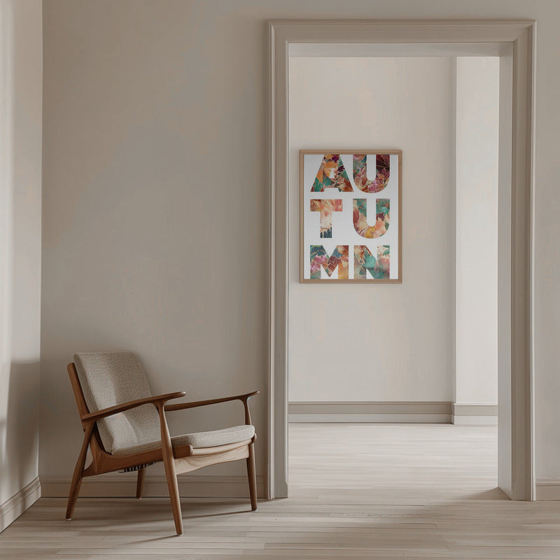 Autumn Leaves typography - Stretched Canvas, Poster or Fine Art Print I Heart Wall Art