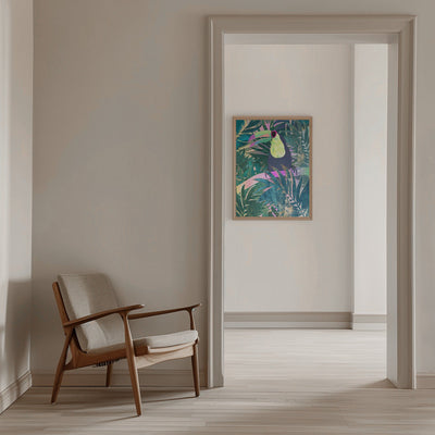 Jungle Rainbow Toucan - Stretched Canvas, Poster or Fine Art Print I Heart Wall Art