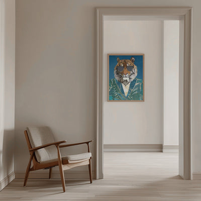 Tiger Jungle Jacket 1 - Stretched Canvas, Poster or Fine Art Print I Heart Wall Art