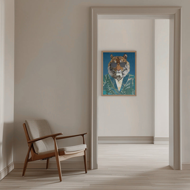 Tiger Jungle Jacket 1 - Stretched Canvas, Poster or Fine Art Print I Heart Wall Art