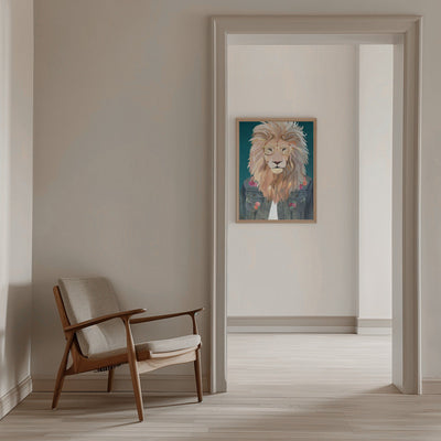Golden fashion lion 2 - Stretched Canvas, Poster or Fine Art Print I Heart Wall Art