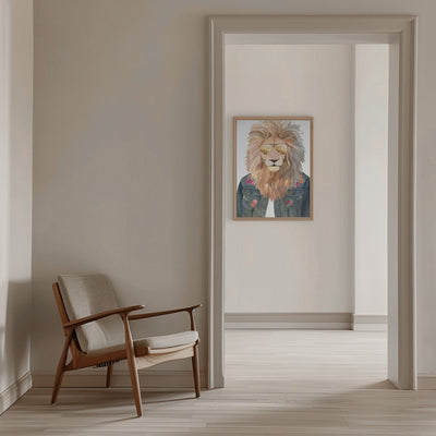 Golden fashion lion 3 - Stretched Canvas, Poster or Fine Art Print I Heart Wall Art