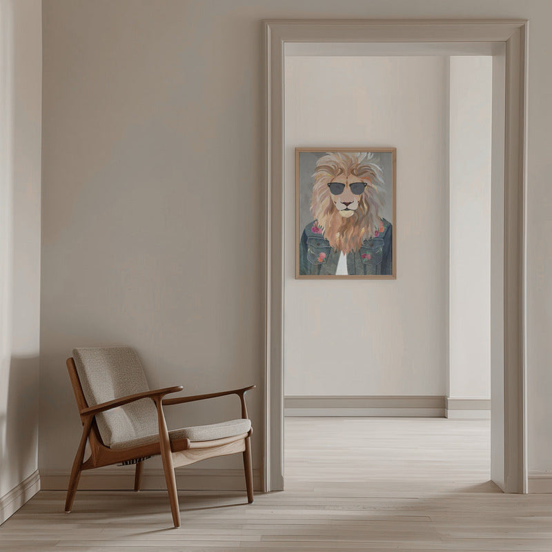 Golden fashion lion 4 - Stretched Canvas, Poster or Fine Art Print I Heart Wall Art