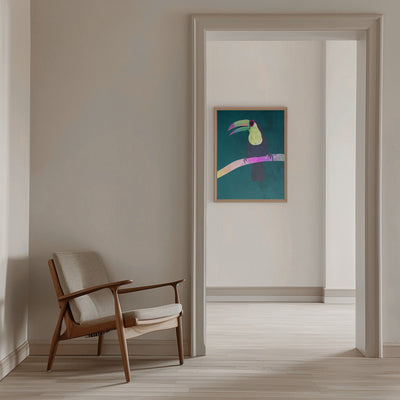 Rainbow toucan - Stretched Canvas, Poster or Fine Art Print I Heart Wall Art