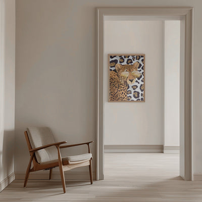 Leopard Print Cheetah Grey - Stretched Canvas, Poster or Fine Art Print I Heart Wall Art