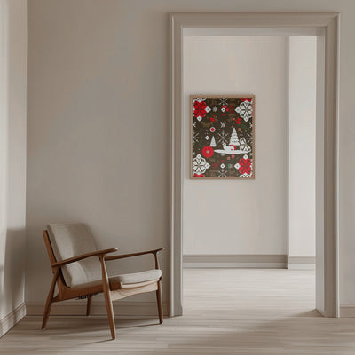 Snowy Festivities Pattern - Stretched Canvas, Poster or Fine Art Print I Heart Wall Art