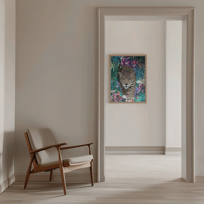 Tropical Jungle Jaguar - Stretched Canvas, Poster or Fine Art Print I Heart Wall Art