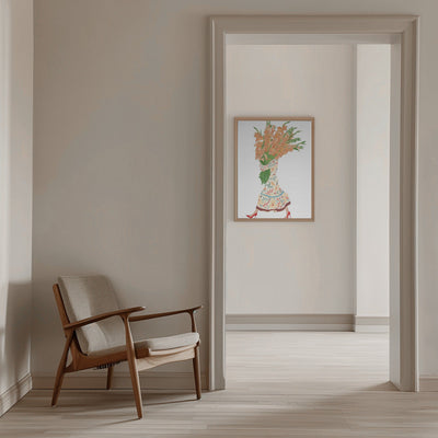 Boho Floral Dress white - Stretched Canvas, Poster or Fine Art Print I Heart Wall Art