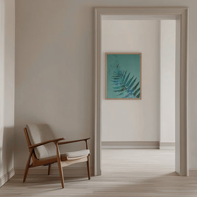 Teal Fern - Stretched Canvas, Poster or Fine Art Print I Heart Wall Art