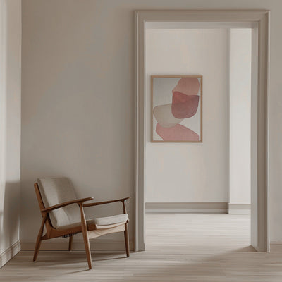 Translucent Shapes in Soft Pinks and Reds - Stretched Canvas, Poster or Fine Art Print I Heart Wall Art