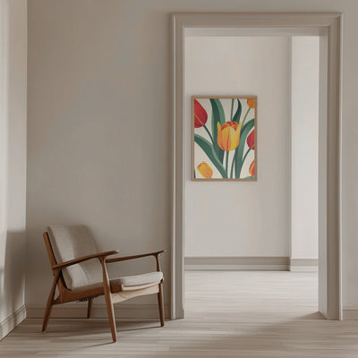 Bold Tulip Illustration - Stretched Canvas, Poster or Fine Art Print I Heart Wall Art