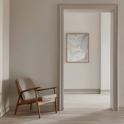 Swirling White and Gray Lines - Stretched Canvas, Poster or Fine Art Print I Heart Wall Art