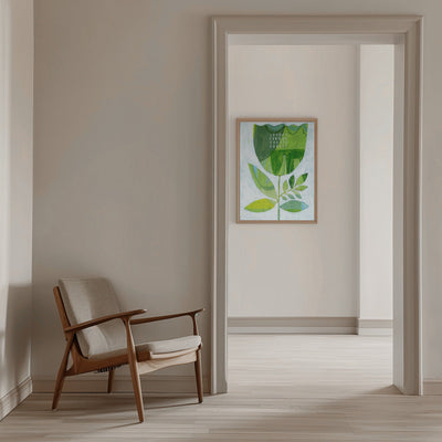 Abstract Tulip Green - Stretched Canvas, Poster or Fine Art Print I Heart Wall Art