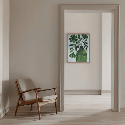 Abstract Green Floral - Stretched Canvas, Poster or Fine Art Print I Heart Wall Art