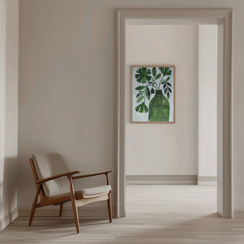 Abstract Green Floral - Stretched Canvas, Poster or Fine Art Print I Heart Wall Art