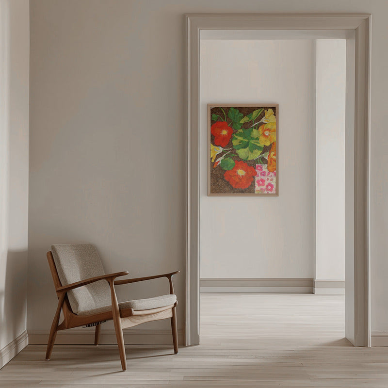 Colorful Nasturtium Flowers - Stretched Canvas, Poster or Fine Art Print I Heart Wall Art