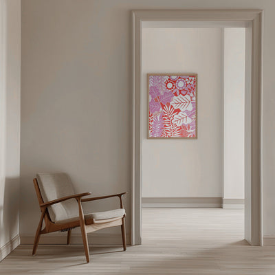 Modern Botanical  Lavender &amp; Red - Stretched Canvas, Poster or Fine Art Print I Heart Wall Art