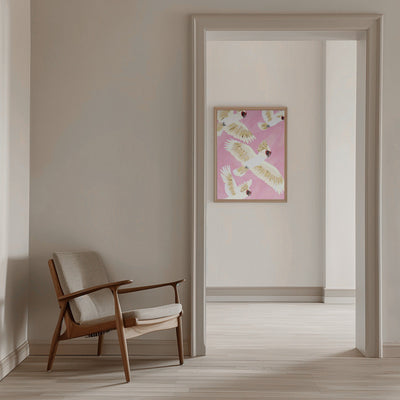 Cockatoos Flying Glasses - Stretched Canvas, Poster or Fine Art Print I Heart Wall Art