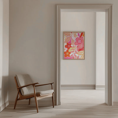 Abstract Flowers And Leaves - Stretched Canvas, Poster or Fine Art Print I Heart Wall Art