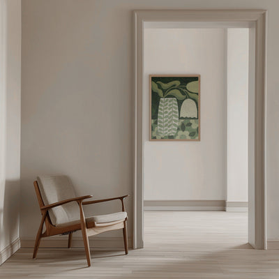 Green Tulip Still Life - Stretched Canvas, Poster or Fine Art Print I Heart Wall Art