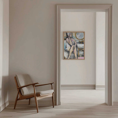 “Bathroom Conversation” - Stretched Canvas, Poster or Fine Art Print