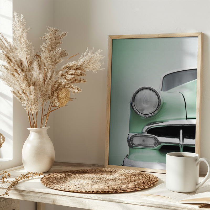 US classic car 1954 Bel Air Powerglide - Stretched Canvas, Poster or Fine Art Print I Heart Wall Art