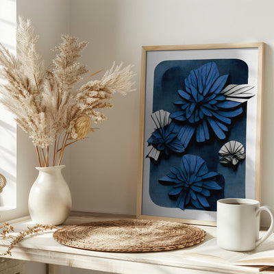 Blue Blossoms - Stretched Canvas, Poster or Fine Art Print I Heart Wall Art
