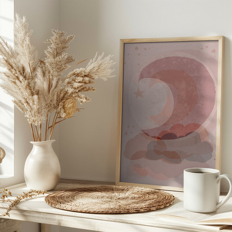 Gentle Moon - Stretched Canvas, Poster or Fine Art Print I Heart Wall Art