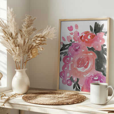 Maeko loose watercolor florals II - Stretched Canvas, Poster or Fine Art Print I Heart Wall Art