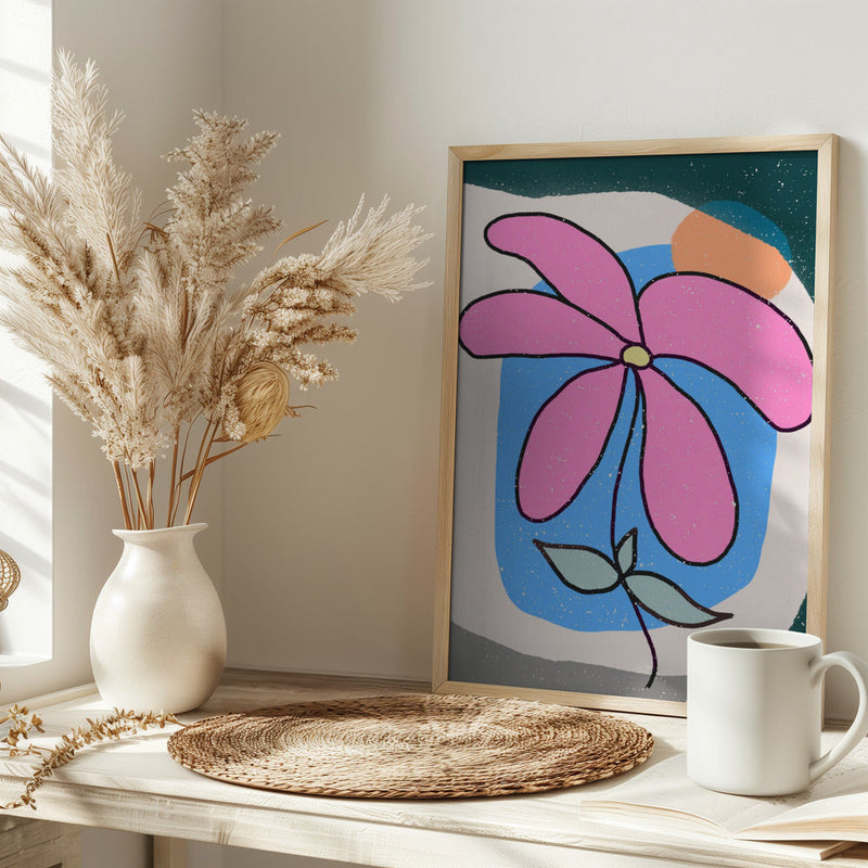 Pink Flower - Stretched Canvas, Poster or Fine Art Print I Heart Wall Art
