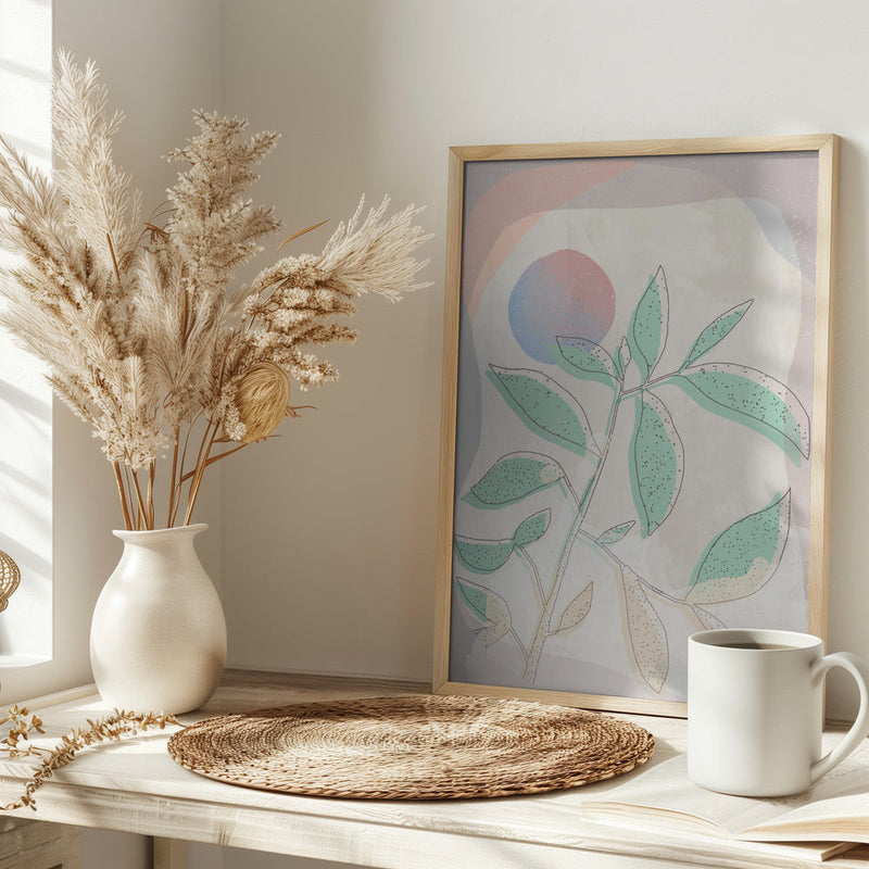 Pastel Leaves - Stretched Canvas, Poster or Fine Art Print I Heart Wall Art