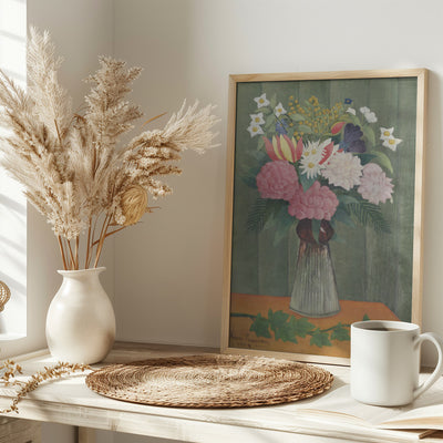 Flowers In a Vase - Stretched Canvas, Poster or Fine Art Print I Heart Wall Art