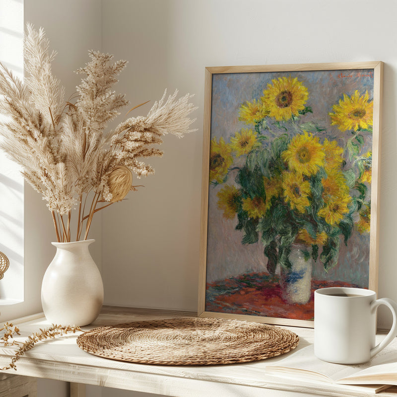 Bouquet Of Sunflowers - Stretched Canvas, Poster or Fine Art Print I Heart Wall Art