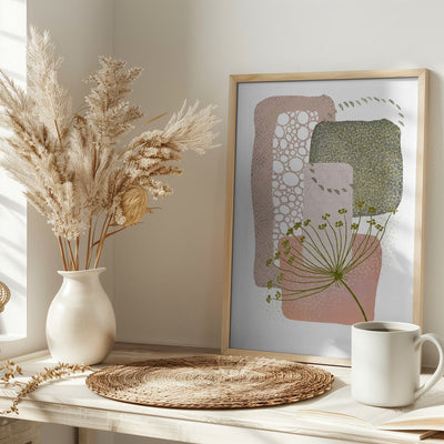 Delicate Pink and Green-2 - Stretched Canvas, Poster or Fine Art Print I Heart Wall Art