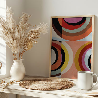 Warm Colors Bauhaus Geometry3 - Stretched Canvas, Poster or Fine Art Print I Heart Wall Art