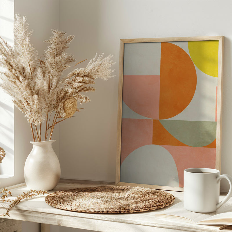 Summer Circles22 3 V - Stretched Canvas, Poster or Fine Art Print I Heart Wall Art